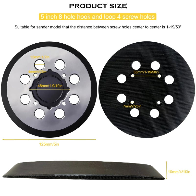 Tockrop Replacement Sanding Pad for DEWALT DWE6423/6423K, DWE6421/6421K, DCW210B Random Orbit Sanders - Direct Replacement for Pad Part Number DWE64233, N329079, RSP54 - Image 2